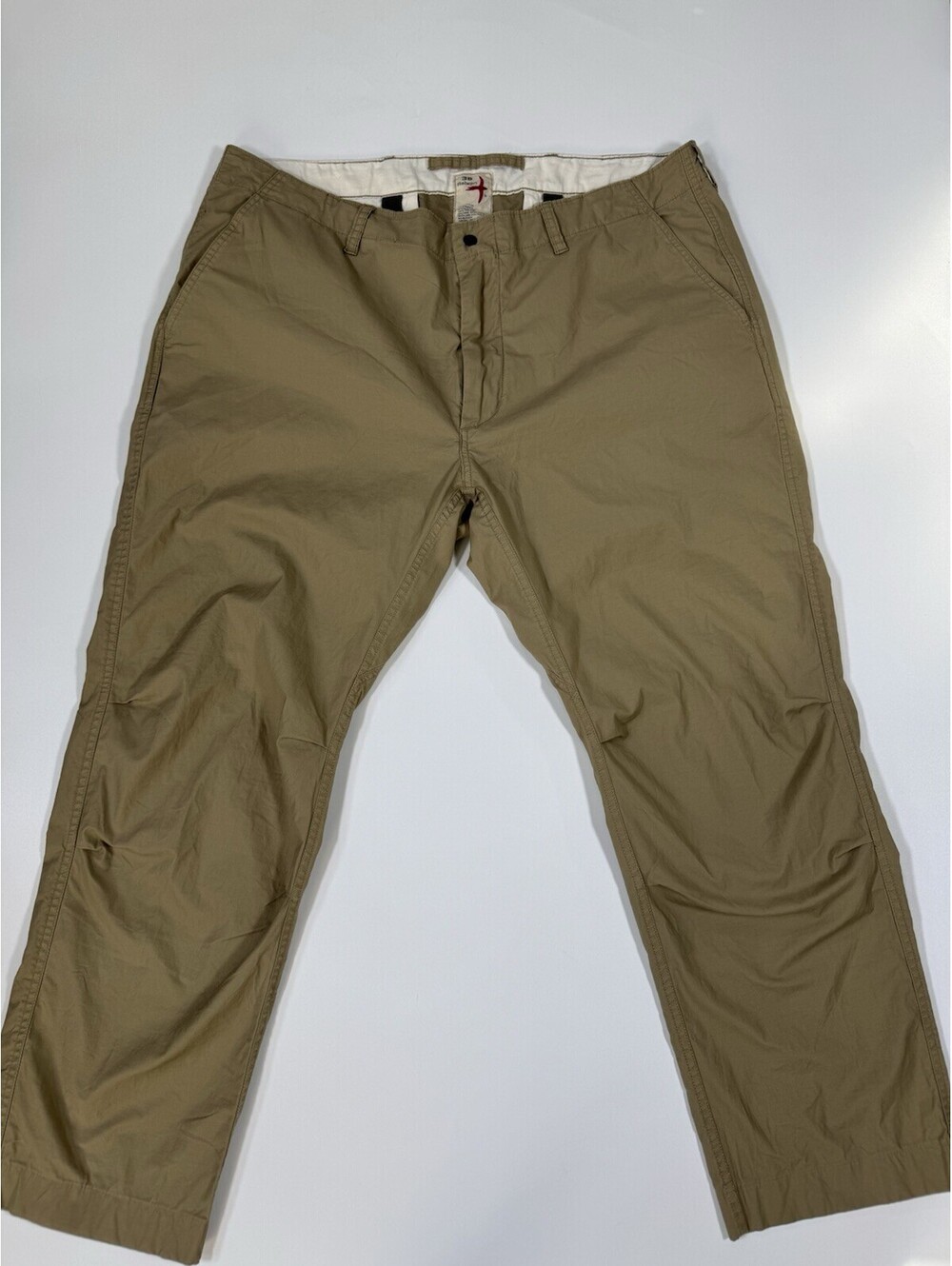 Relwen Mens Flyweight Flex Chino Pants 38x30 Khaki Tan Stretch Cotton Casual
